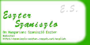 eszter szaniszlo business card